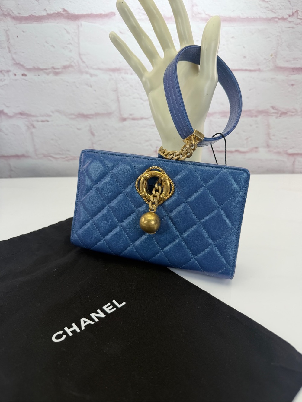 Chanel Evening by the Sea Blue Quilted Clutch Bag